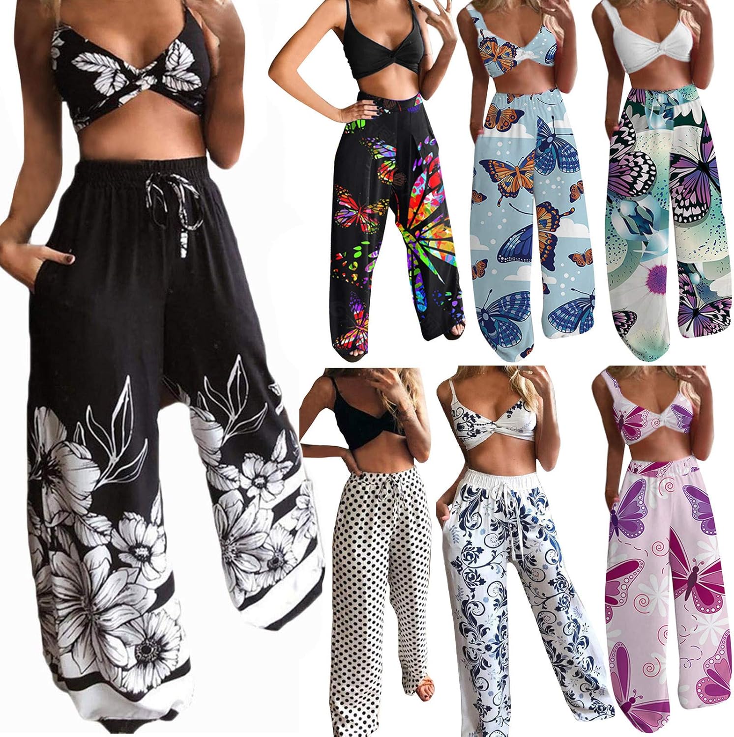 Damen Y2K Leggings und Top Sets 2 Piece Trainingsanzug Spaghettiträger