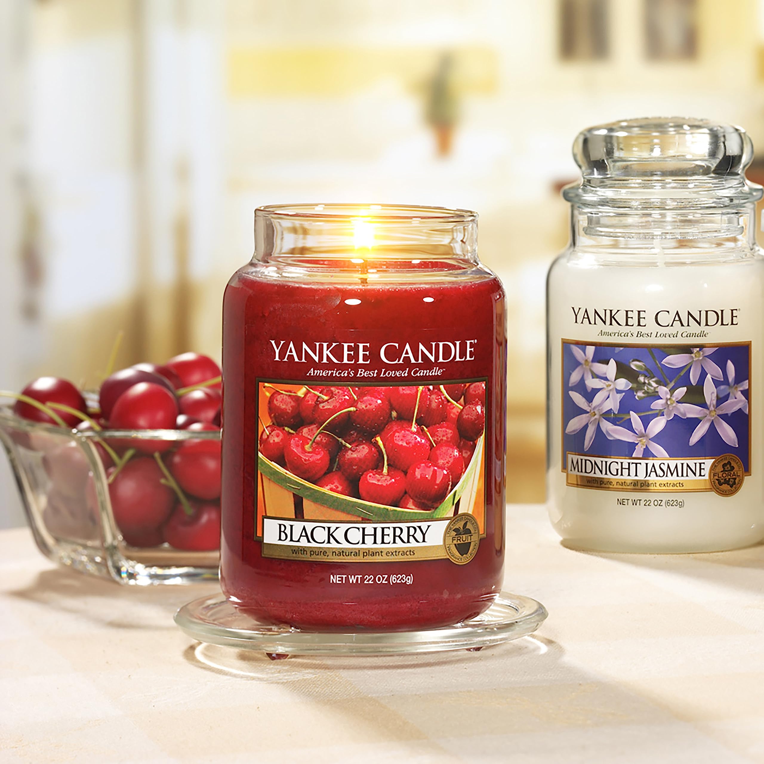 Yankee Candle Scented Candle | Black Cherry Large Jar | Long Burning Candles: up to 150 Hours | Perfect Mothers Day and Easter Gifts for Women