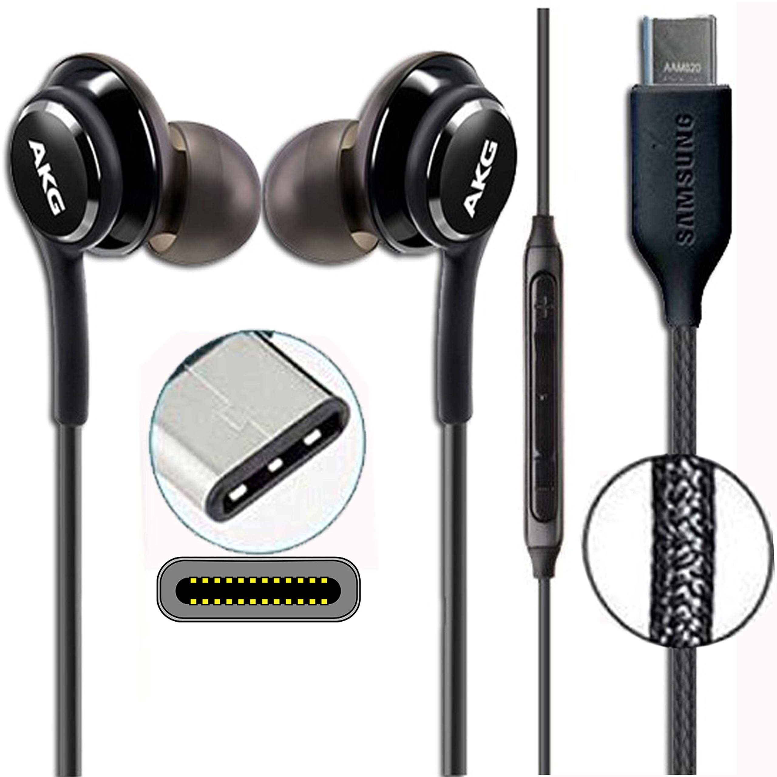 GLITZY GIZMOS Genuine Official Earphones Headphones for Samsung Note 10 / Note 10+ Plus / S10 With Type C Connection & for All Other Type C Devices GH59-15198A (BULK PACKAGING)