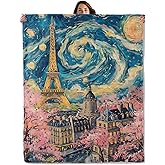 Paris Eiffel Tower Throw Blanket for Boys Girls Kids Adults Women, Fuzzy Warm Soft Cozy Flannel Blankets Gifts for Bedroom, Couch, Travel, Home Decor 50x60 in
