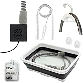 CPAP Cleaning Kit with Hose Dryer for Universal 22mm Tubing, Cpap Cleaner Supplies Includes Collapsible Wash Basin, Hose &amp; Mask Brush, CPAP Holder &amp; Hose End Caps | Make Cpap Cleaning Easier
