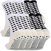 Ultrafun 3/5 Pairs Soccer Socks with Grip Pads Non Slip Football Basketball Sports Socks for Men Women