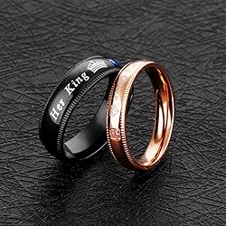His Queen Wedding Bands Men's Women Stainless Steel