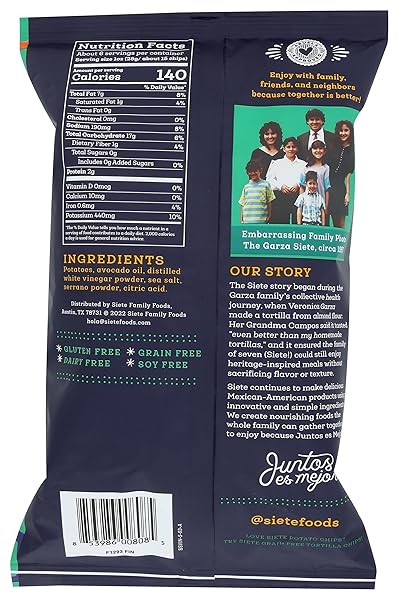 SIETE POTATO CHIPS SEA SALT VINEGAR 5.5 OZ