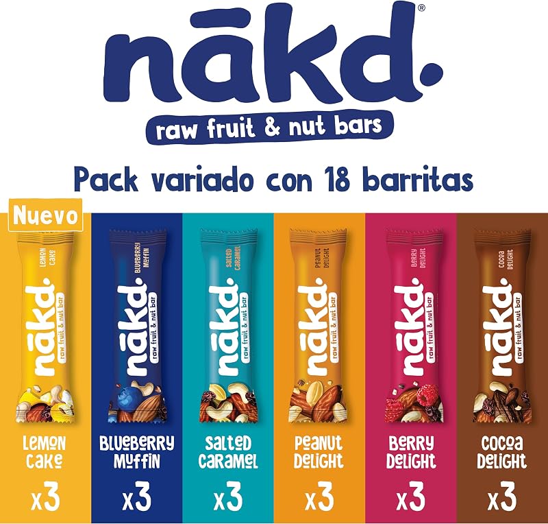 Novo Pack Multiflavour Mix | Barras de Fruta e Nozes Cruas | Ingredientes 100% Naturais | Sem Açúcar Adicionado | 18 x 35g | 630g