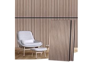 SDLDEER 2 Pack Wood Wall Panels, 47.2” x 23.6" Wood Slat Wall Panel for Wall and Ceiling, 3D Fluted Wall Panels Wood Panels Wall, Black Rose