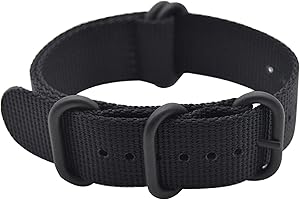 ArtStyle Watch Band with Ballistic Nylon Material Strap and High-End Black Buckle (Matte Finish Buckle)