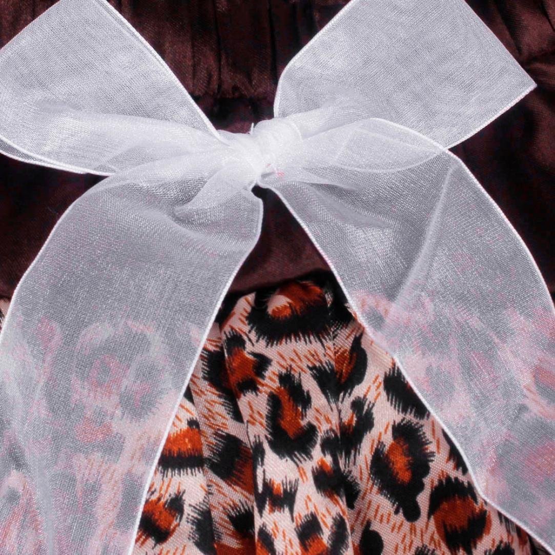 Age:2-3Y, Coffee FEITONG 1Set Baby Girls Tutu Dress Flowers Top+Skirt Leopard Outfits Clothes