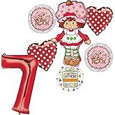 Anagram 7th Birthday Party Supplies Strawberry Girl Shortcake Jumbo Shape Balloon Bouquet Decorations