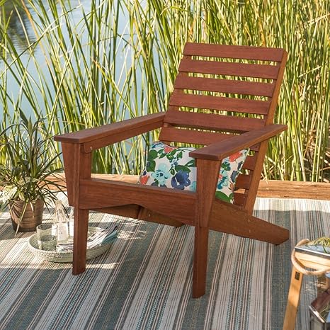Patio silla de Adirondack de madera con horizontal listones acabado en