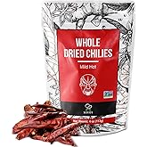 Soeos Whole Dried Chilies 4 oz, Mild Spicy Chili Peppers, Red Chili Pepper, Natural, Premium and Dry Sichuan Chile Peppers, S