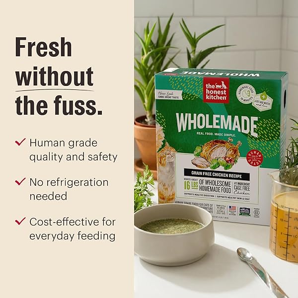THE HONEST KITCHEN HUMAN GRADE DEHYDRATED GRAIN FREE CHICKEN & FISH CAT FOOD – COMPLETE & BALANCED MEAL OR TOPPER – 4 LB BOX