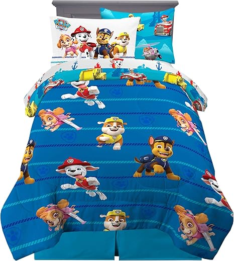 Amazon Com Franco Kids Bedding Super Soft Comforter And Sheet Set With Sham 5 Piece Twin Size Paw Patrol Home Kitchen