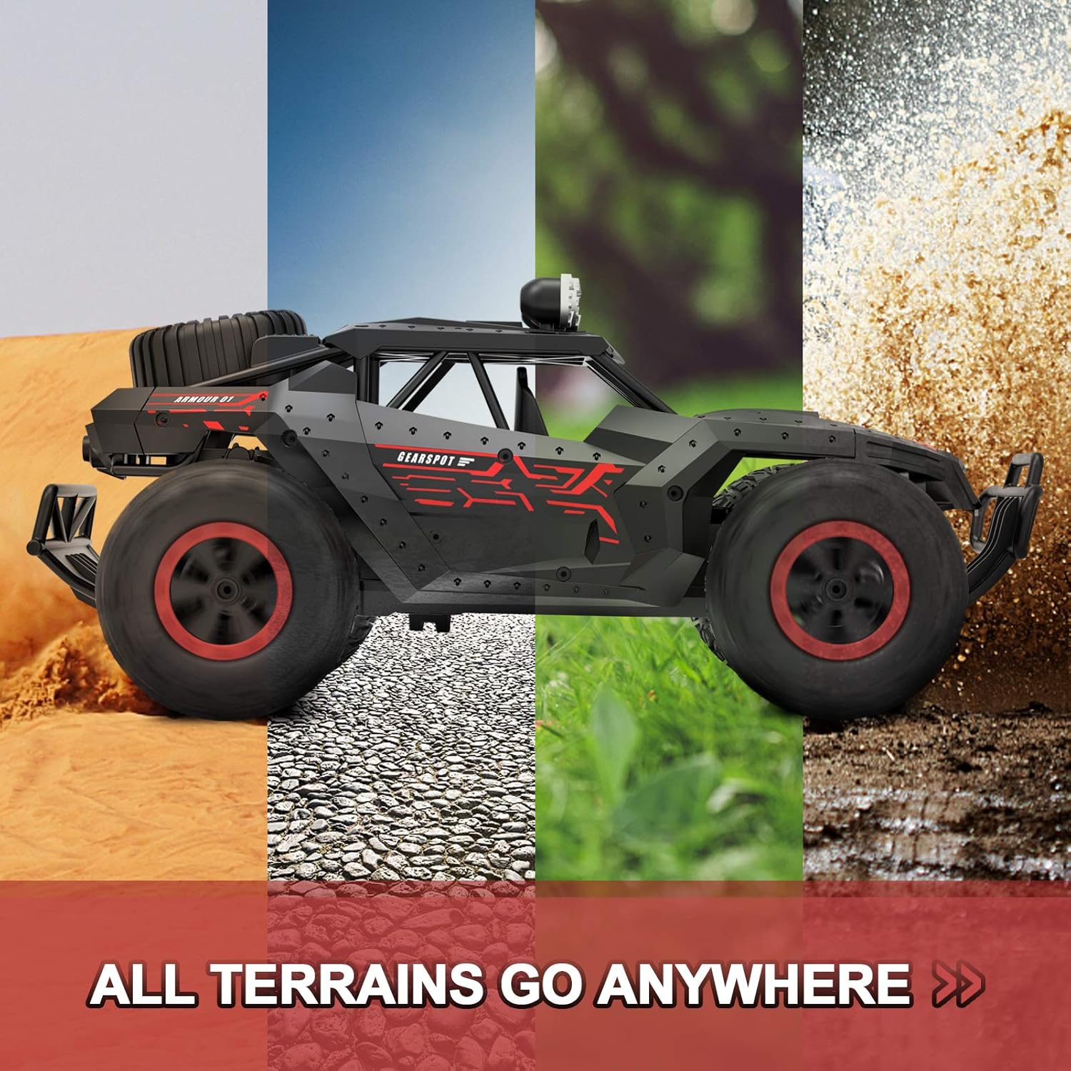 RC Car 1:16 Scale Remote Control Car Off-Road RC Trucks 2.4 GHz with 2 Rechargeable Batteries,Electric Toy Car for All Adults & Kids: Toys & Games