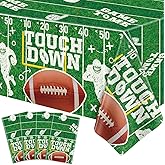 LWYGEGJO 4 Pack Football Tablecloths, Rectangular Game Day Table Cover, Green Football Field Design, Polyethylene (PE) Material