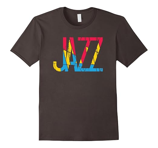 Mens Multicolor Jazz T-shirt 2XL Asphalt