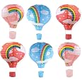 Hanging Rainbow Hot Air Balloon Paper Lanterns Set Party Decoration Birthday Wedding Christmas Party Decor Gift, 12 inch, Pac