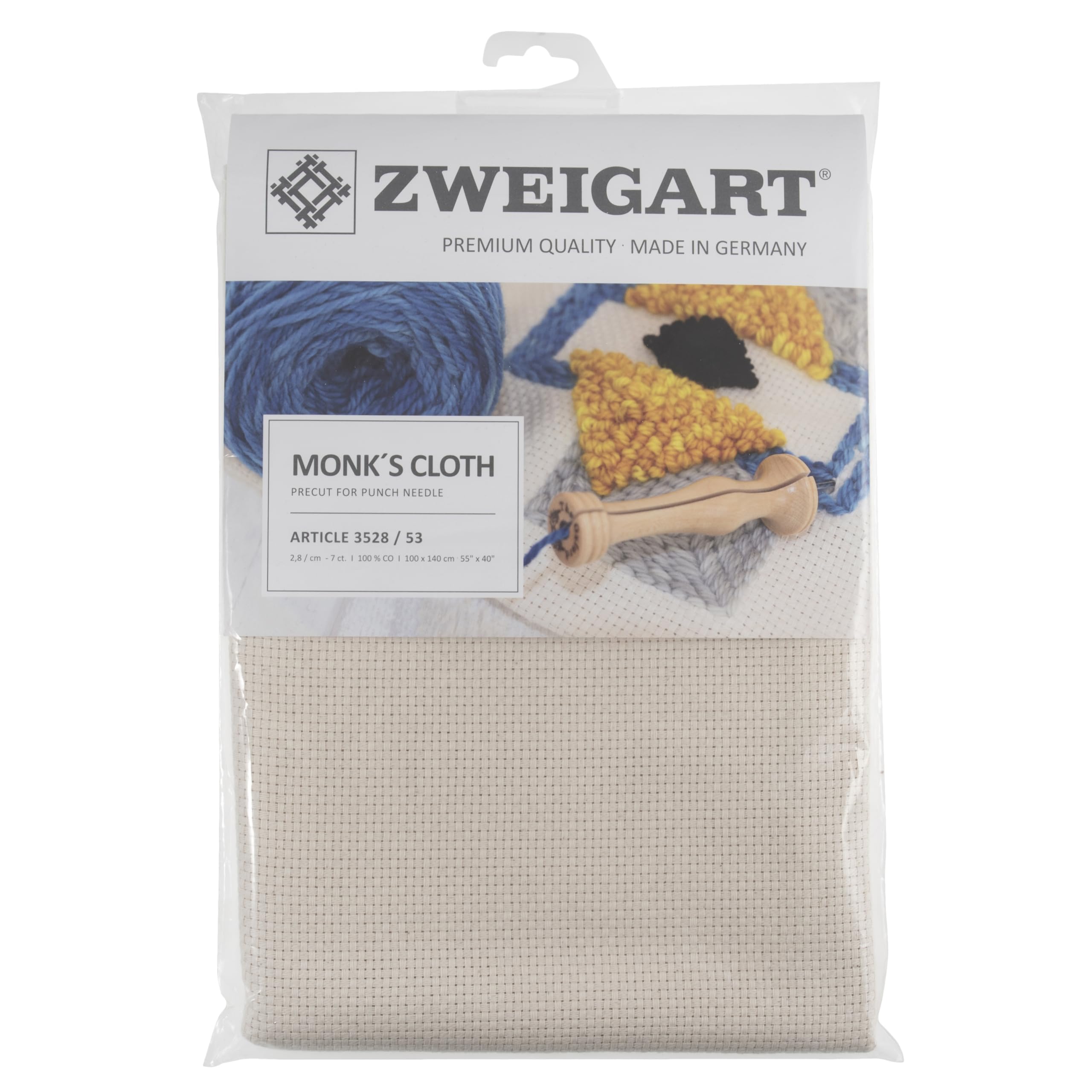 Zweigart Monks Cloth Natural Fabric - 7 Count - 1m x 140cm