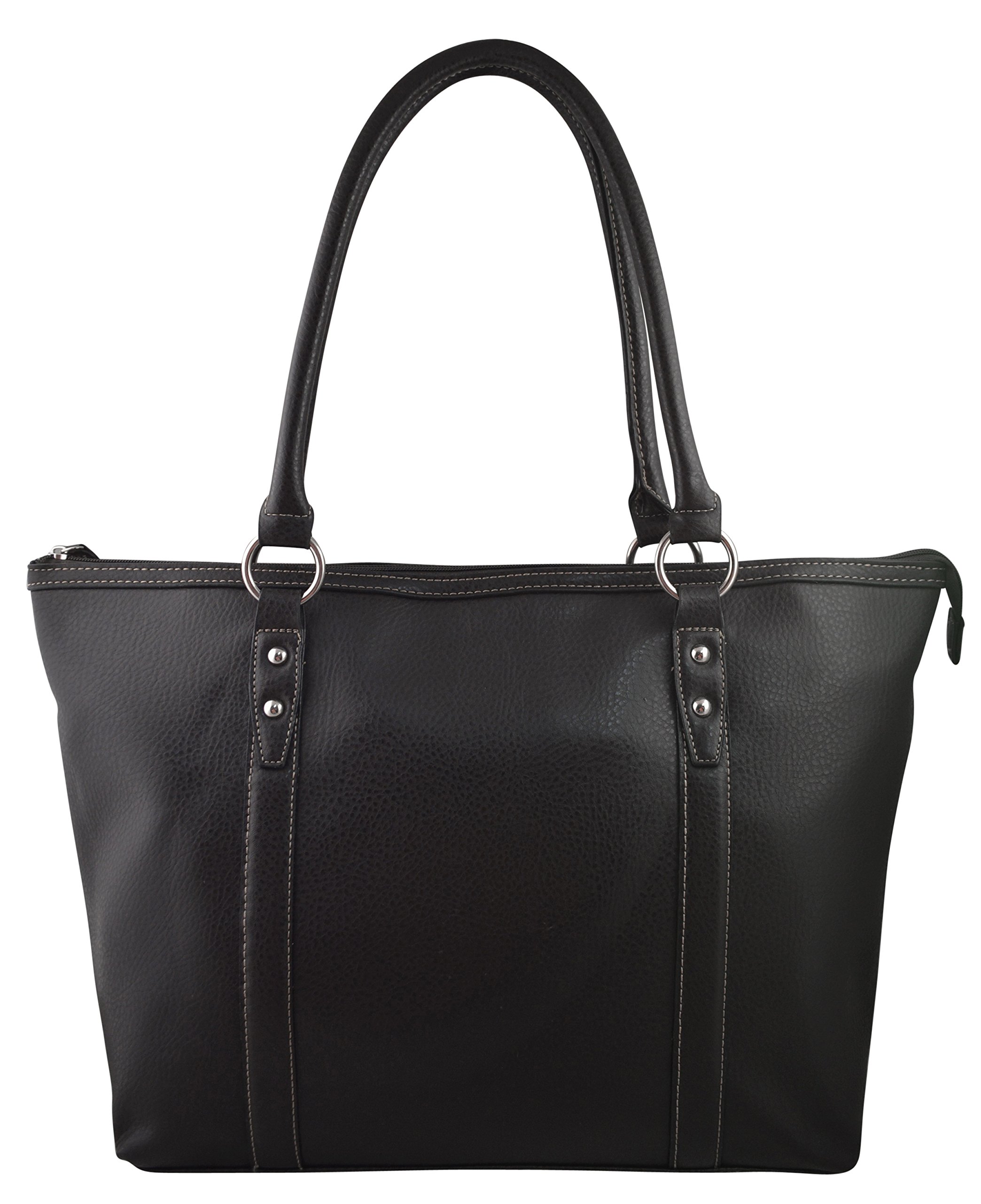 Sorella Elegant Work Tote, Business Women's Laptop Tote Bag With Padded Compartment For Computer Up To 14.5" - Brown
