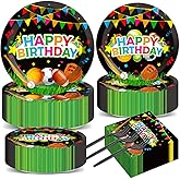 200 pcs Happy Birthday Party Plates and Napkins Kit Sports Themed Birthday Tableware Soccer Basketball Party Supplies For Baby Shower Sports Game Activities and Ball Fans Club celebrations Service 50