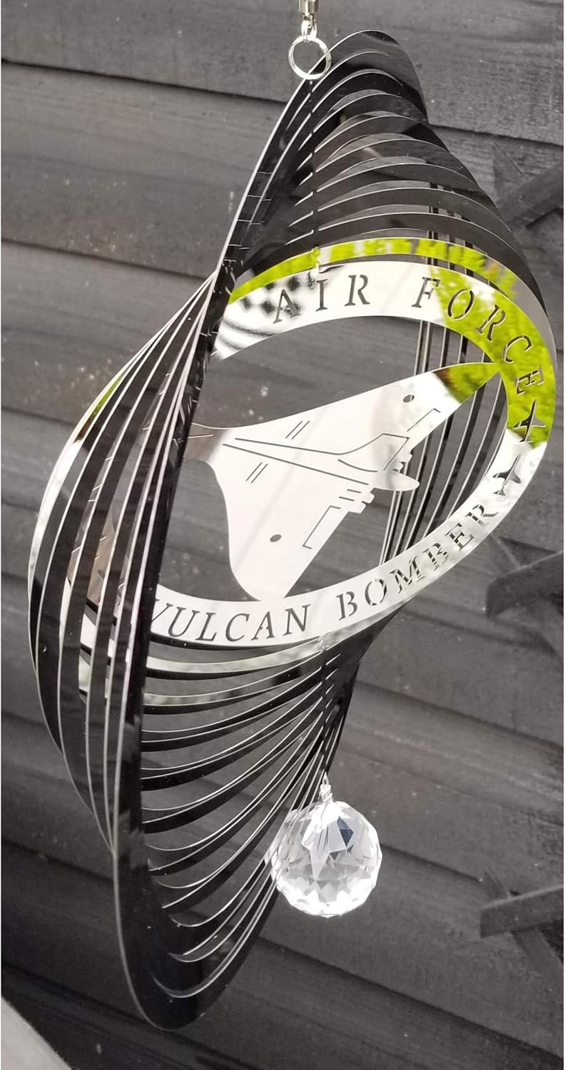 SK Stainless Steel Garden Wind Spinner - RAF Vulcan Bomber - Image 3