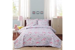 JESSY HOME Beach Bedding Kids Queen Size Quilt Set Shark Quilt Bedding Summer Cool Lightweight Quilt Coastal Bedding Reversible Quilt Bedspread Ocean Quilt Pink Shark Animal Quilts Coverlet with Pillow Shams