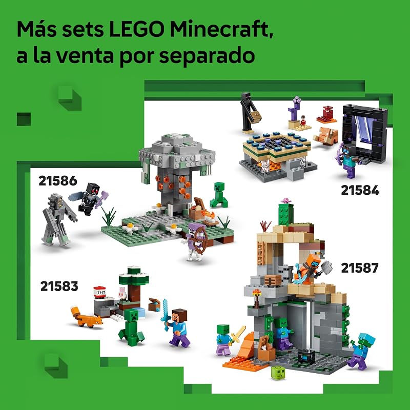 Minecraft The Chicken Farm - Quinta de Brinquedos com Minifiguras de Leque de Galinha, Bebé Zombie e Figura de Raposa - Presente para Gamer para Rapazes e Raparigas 7+ Anos - 21585 — foto 7 de 8