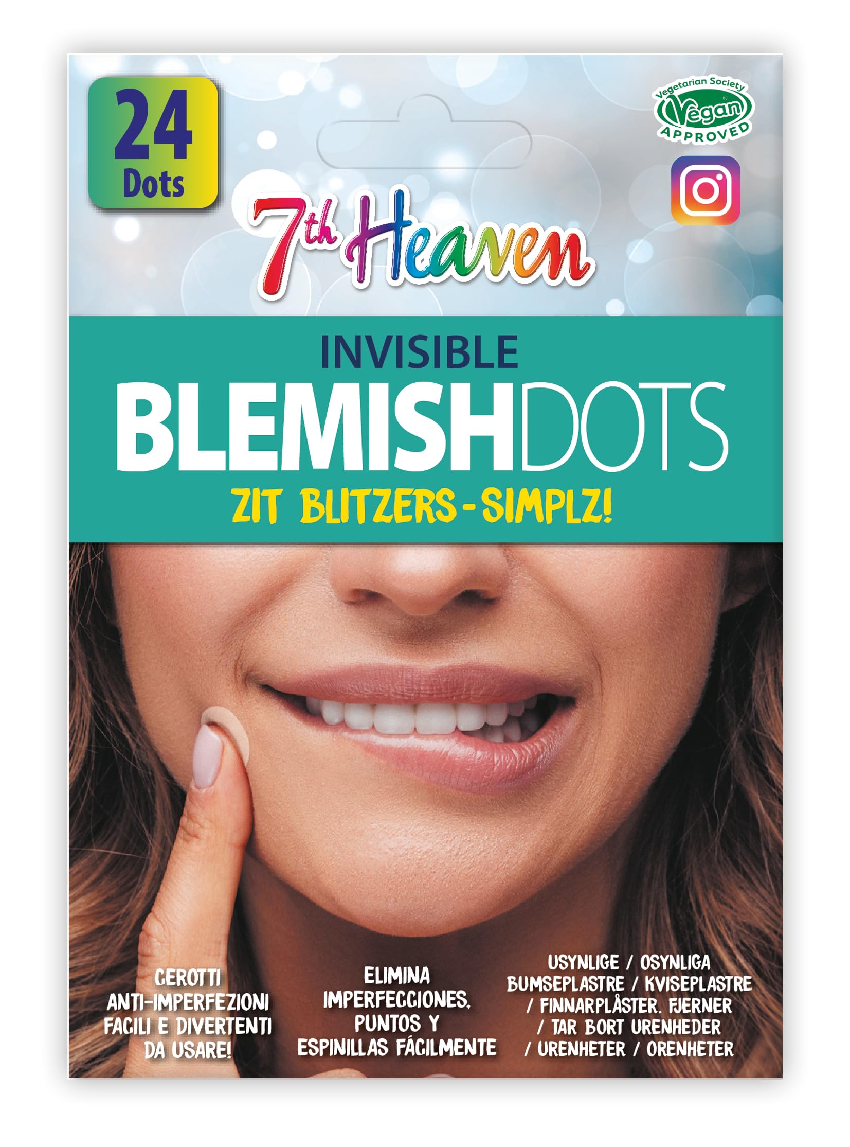 7th Heaven Invisible Pimple Patches – 24 Hydrocolloid Acne Dots with Salicylic Acid, Day & Night Fast Acting Spot & Zit Treatment, Gentle on Skin, Clearer Face Fast For Teenage Skin