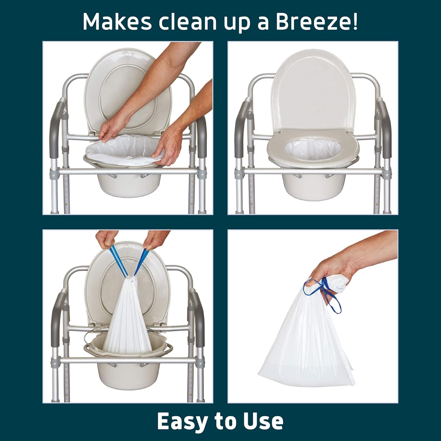 Lunderg Commode Liners - Value Pack 250 Count Universal Fit - Medical Grade Bedside Commode Liners Disposable for Adult Commode Chair, Portable Toilet Bags or Camping Toilet Bags: Health & Personal Care