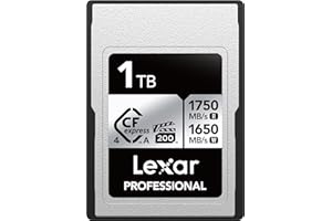 Lexar 1TB Professional CFexpress Type A Silver 4.0 Memory Card, for Photographers, Videographers, Up to max 1750/1650 MB/s, 8