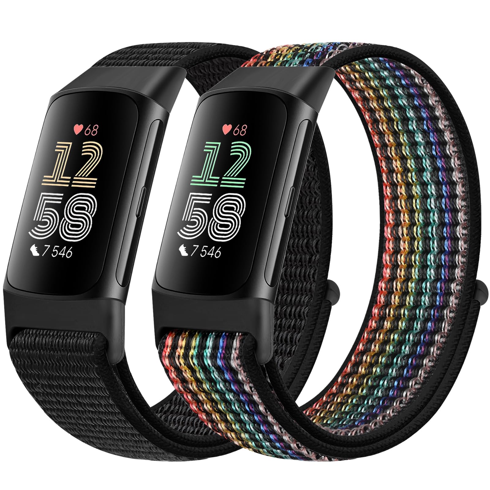 Runostrich Sport Loop Nylon Watch Straps Compatible with Fitbit Charge 6/Charge 5 for Women Men, Adjustable Breathable Replacement Soft Nylon Loop Wristband for Fitbit Charge 6/Fitbit Charge 5 โ image 1