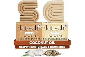 Kitsch Coconut Oil Shampoo and Conditioner Set – Deep Moisturizing Shampoo and Conditioner Bar for Dry Damaged Hair – Hydrati
