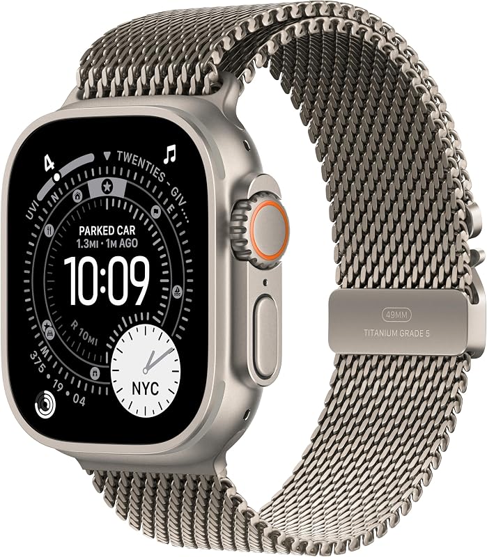 Bracelete de relógio - Bracelete de laço milanês - 49 mm - Titânio Natural - Tamanho S