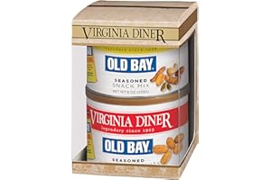 VIRGINIA DINER Old Bay Duo Gift Set (Old Bay Seasoned Virginia Peanuts & Old Bay Snack Mix), Tin – 18 oz total