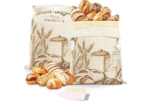 CXRYLZ 2Packs Beeswax Bread Bags with Name Stickers, 16.5"x 13" XL Zipper Sourdough Bag for Homemade Bread, Reusable Linen Co