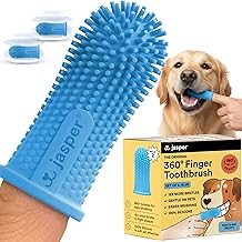 Jasper Dog Toothbrush, 360 Dog Tooth Brushing Kit, Finger Toothbrush, Cat Tooth Brush, Teeth Cleaning, Pet Tooth Brush for Sm