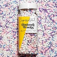 Unicorn Tracks Natural Confetti Sprinkles by Supernatural, Heart & Star Shapes, No Artificial Dyes, Soy Free, Gluten Free, Ve