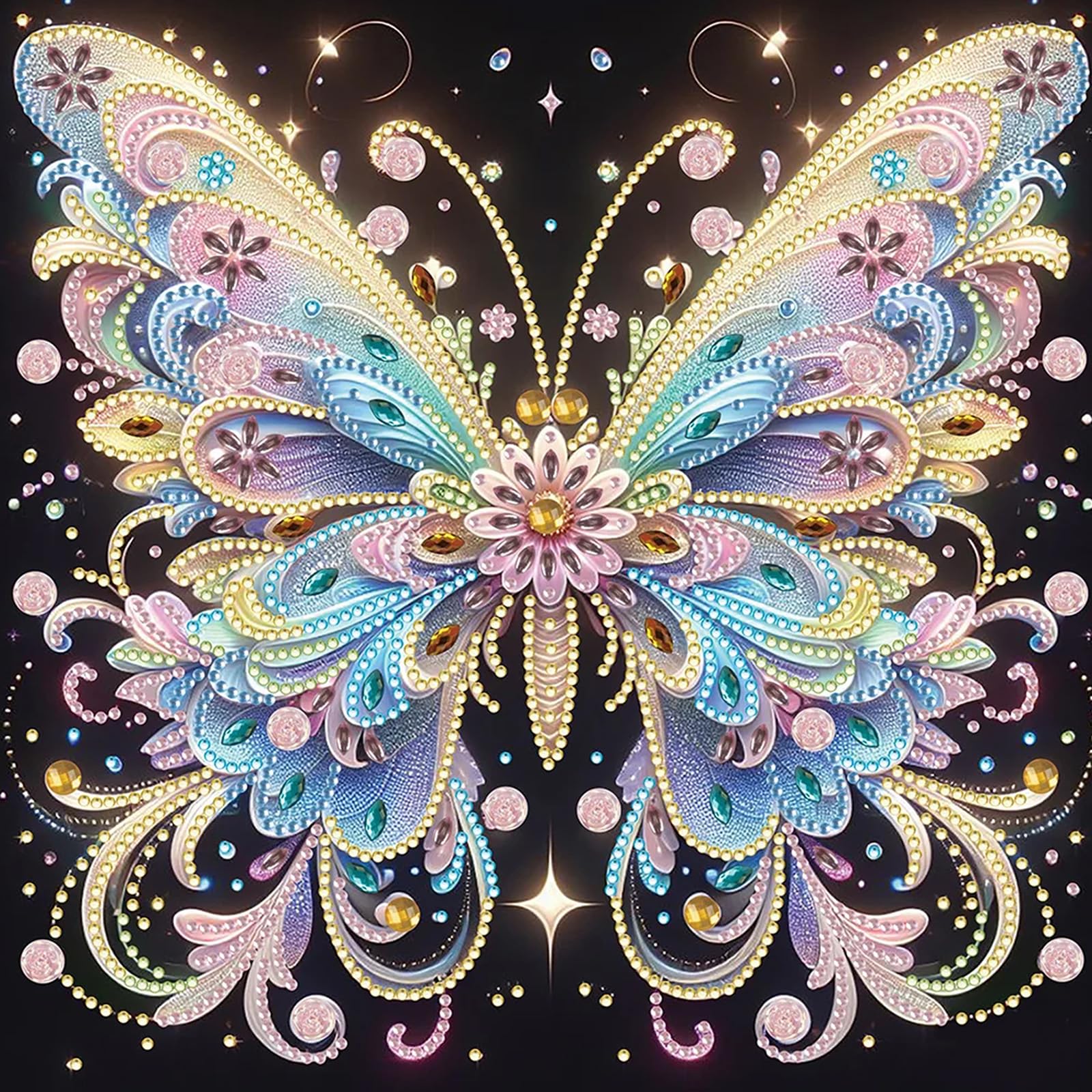 MXJSUA Diamond Art Painting Kits for Adults, Crystal Rhinestone Butterfly 5D Special Shape Diamond Art Kits, Crystal Rhinestones Diamond Gem Art Painting for Home Wall Decoration 12×12inch/30x30cm