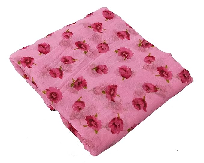 Womens Chiffon Floral Rajasthani Jaipuri Saree Without Blouse