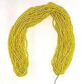 Czech 11/0 Glass Seed Beads, Silver Lined - 12 String Hanks, Multi Colors (Yellow)