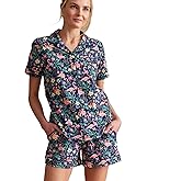 Vera Bradley Womens Cotton Pajama Short Sleeve Button-up Shirt