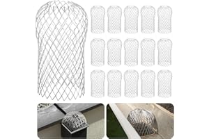 CAPHONT Gutter Guard 16 Pack, Gutter Downspout Guard 3.5 Inch Adjustable Aluminum Leaf Filter Strainer Gutter Guards Mesh Preventing Blockage Leaves Debris
