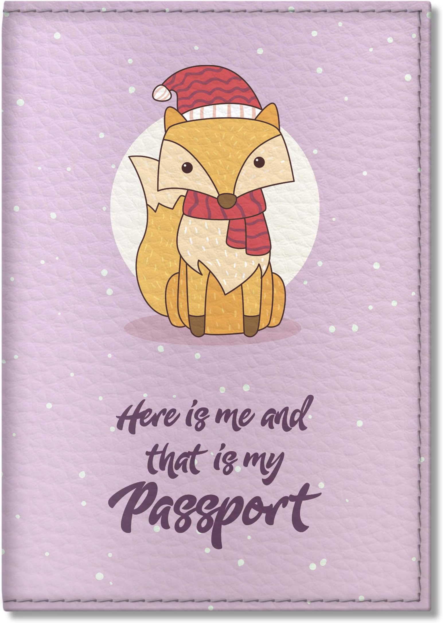 Quttie, Cute Vegan Eco Leather Passport Cover for Women, Men, Kids (Small Fox)