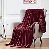 Walensee Fleece Blanket Plush Throw Fuzzy Lightweight (XL-Twin Size 66x90 Burgundy Red) Super Soft Microfiber Flannel Blankets for Couch, Bed, Sofa Ultra Luxurious Warm and Cozy for All Seasons
