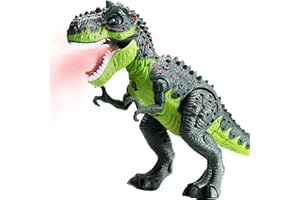 AHCo. Trex Dinosaur Toys for Kids 3-5, Small Electric Walking Tyrannosaurus Rex Dino for Toddler Boys, Best Gifts for Age 3 4 5 6 7 Year Old, Light, Sound & Spray