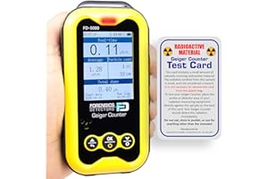 FORENSICS DETECTORS FD Geiger Counter + Radiation Test Card | Upgraded 20-Year Sensor Life | Radiation Detector | Beta, Gamma, & X-Rays | 10ft Drop Test Pass | Version 2.0 |