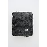 GRACED SOFT LUXURIES Charcoal Extra Large Faux Fur Throw Blanket | Ultra Soft & Fluffy 60x80 inches | Cozy, Thick Warm | Perfect for Bed, Couch, and Lounging Use for Kids & Adults