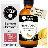Natural Banana Extract for Baking, Drinks, Ice Cream and Candy - 2 Oz - Harvest Moon Delights - Water-Soluble - Banana Flavor