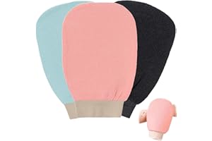3Pcs Exfoliating Gloves, Exfoliating Mitt for Bath Shower, Body Scrubber Exfoliator for Dead Skin Removal, Deep Cleansing Bod