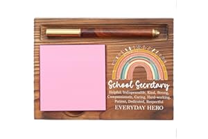 EFFJNSG School Secretary Appreciation Gifts, Thank You Gifts for School Secretary Assistant Principal Staff Worker School Admin, School Secretary Gift Desk Self-Stick Note Pad Holders EDP04